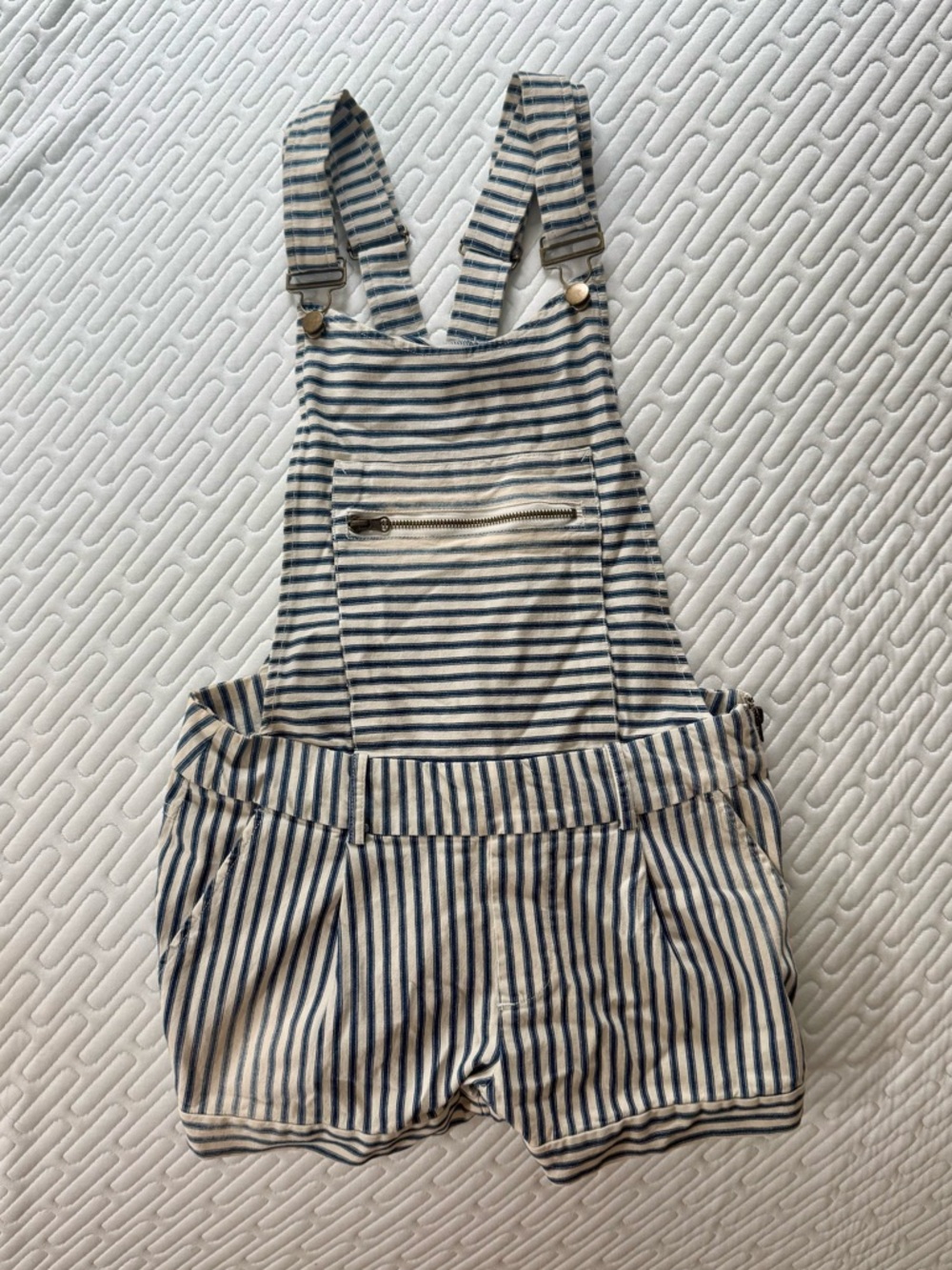 Capulet Navy and Cream Striped Short Overalls